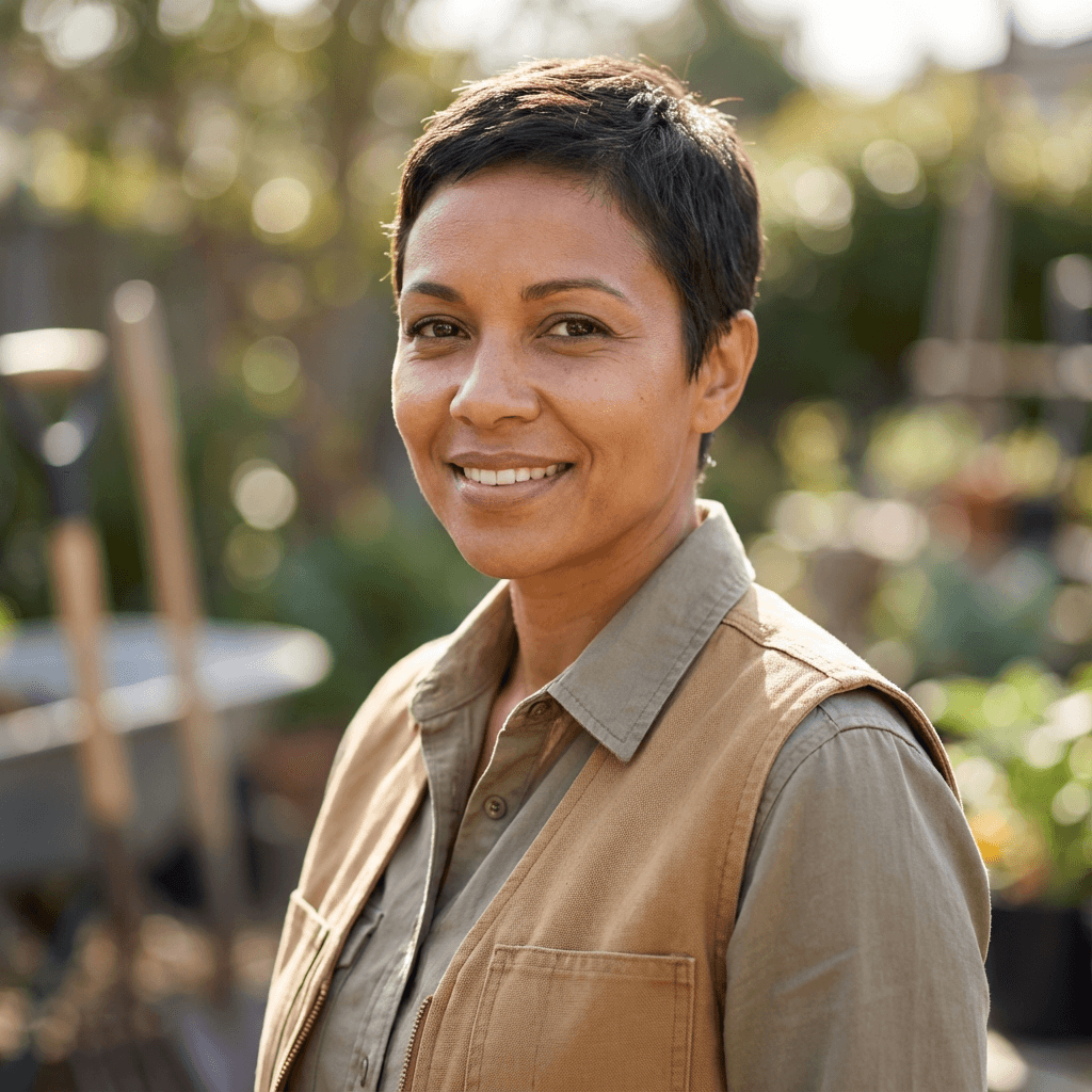Portrait of a smiling female homeowner from Fishtown